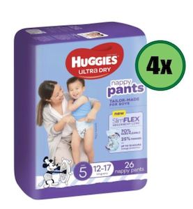 HUGGIES Diaper Pants Walker Boy 26 x 4 (WST $167.95 Excludes Taufusi Branch)
