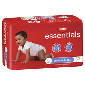 Baby: HUGGIES Crawler Essential Size 3 52 x 4 (WST $172.60)