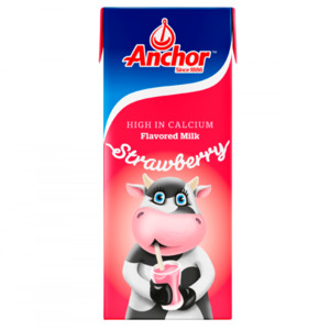 Beverages: Anchor Strawberry Milk 24x250mls (WST $57.62)