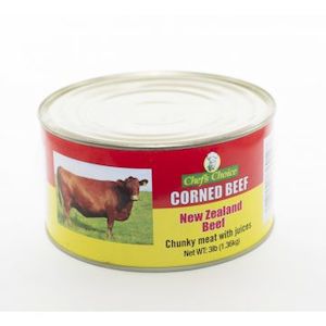 Canned Goods: CHEFS CHOICE Corned Beef 2 x (1.36kg)/3lbs (WST $56.10)
