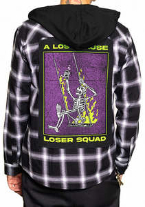 Loser Squad Hooded Flannel Shirt