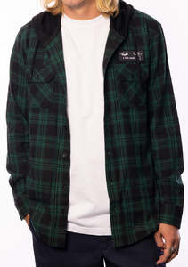 Tears Hooded Flannel Shirt