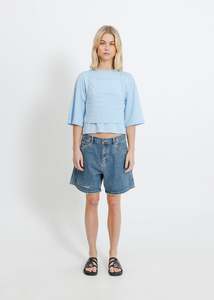 GARCIA DENIM SHORT / INDIGO GREEN WASH