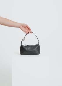Accessories: MALO LEATHER BAG / BLACK