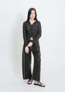 TANNER PLEAT CARDI / BLACK