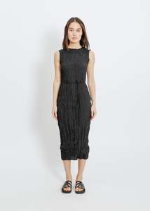 REAH PLEAT DRESS / BLACK