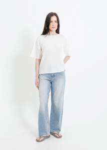 MADISON PLEAT TOP / WHITE