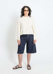 Tanks And Tees: WEAVER LONG SLEEVE TEE / CREAM