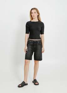 CARSON DENIM SHORT / BLACK