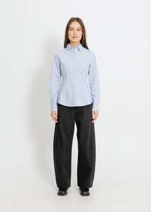 HANIYA SHIRT / BLUE-BEIGE
