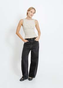 MARIANNA TOP / CREAM-BROWN-BLUE