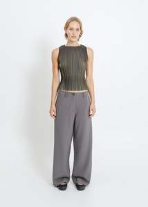 WINN PLEAT TOP / BLACK-CHARTREUSE