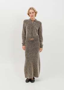 Skirts: Leo Knit Skirt / Black-Taupe