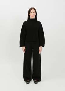 Knit Tops: Bonnie Knit Sweat / Black
