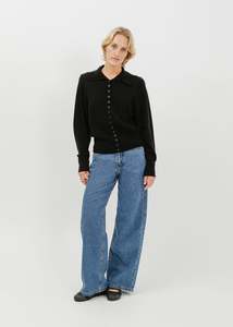 Knit Tops: Valetta Knit Cardi / Black