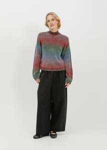 Knit Tops: Myles Knit Sweat / Black Multi Gradient