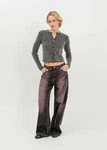 Knit Tops: Lily Knit Cardi / Charcoal