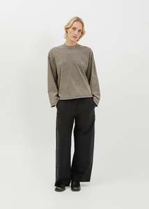 Tops Tops By Colour Black Tops: Weaver Long Sleeve Tee / Stone