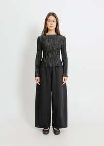 Tops Tops By Colour Black Tops: Shaun Pleat Top / Black