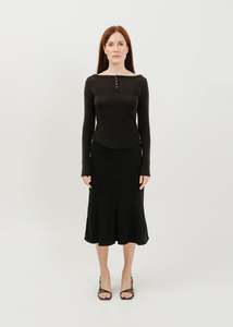 Skirts: Melissa Denim Skirt / Washed Black