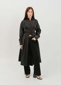 Verity Shirt Dress / Black