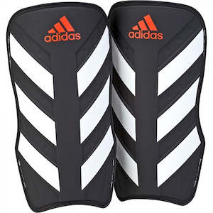 Football Shin Pads: Adidas Everlite Black/White/Red Shin Guards