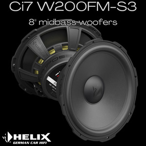 Speakers: Helix Ci7 W200FM-S3 8" midbass woofers