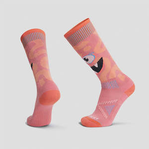 Snow: Le Bent Kids Monster Party Light Snow Sock - Strawberry Pink