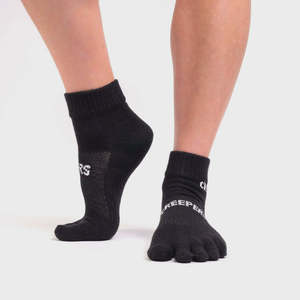 Footwear: Creepers Merino Toe Socks - Quarter Crew