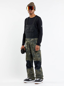 Mens Snow Pants: Volcom Roan Bib Overall - Cloudwash Camo