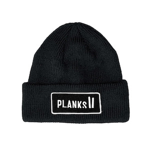 Beanies Headbands: Planks Beanie - Badge - Black