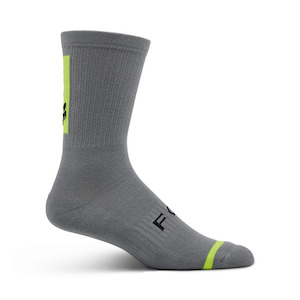 Mens Mtb Socks: Fox 8 Inch Defend Socks - Steel Grey