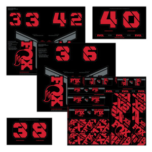 Fox Decal 2021 AM Custom, Fork & Shock Kit, Red (excl. 36)
