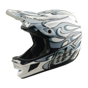 Troy Lee D4 AS Composite Helmet Torched White/Silver