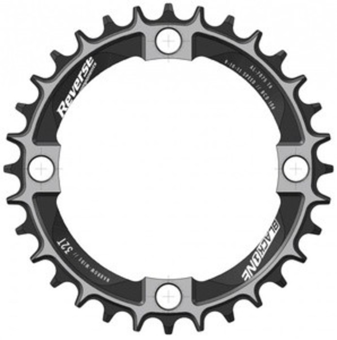 Mtb Drivetrain Components: Reverse Components Chainring MTB Black One 104mm 32T Black Silver