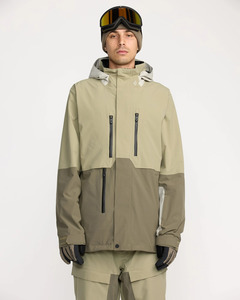 Mens Snowboard Jackets: Volcom RNGE Stretch 30K Jacket Moss Green