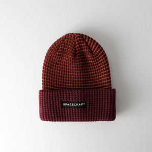 Beanies Headbands: Spacecraft Grid Beanie Maroon