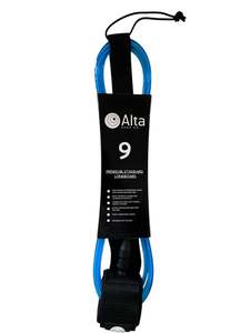 Single Fin: Premium Standard Longboard Blue Leash 9"