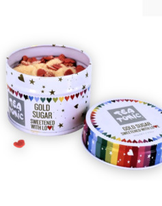 Vegan Plantbased: Tea Tonic Gold Sugar With Hearts - 60g