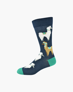 Mothers Day: Bamboozld Womens Llama Drama Bamboo Socks - Navy / W2-8