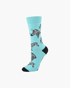 Mothers Day: Bamboozld Womens Zebra Bamboo Socks - W2-8 / Tiffany