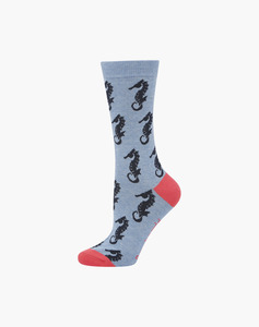 Mothers Day: Bamboozld Womens Seahorse Bamboo Socks - W2-8 / Blue