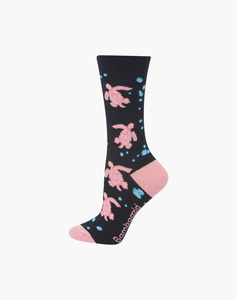 Mothers Day: Bamboozld Womens Sea Turtle Bamboo Socks - W2-8 / Navy