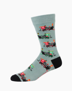 Bamboozld: Bamboozld Mens Steam Train Bamboo Socks - Kha / R7-11