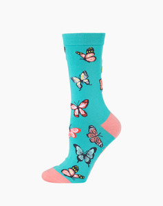 Bamboozld: Bamboozld Womens Flutters Bamboo Socks - Teal / W2-8