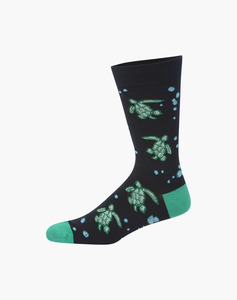 Bamboozld Mens Sea Turtle Bamboo Socks - R7-11 / Navy