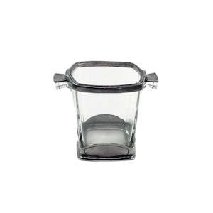 Gifts For Him: Square Pewter and Glass Ice Bucket
