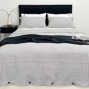 Bed Bath: Brayden Duvet Cover: Grey - Super King