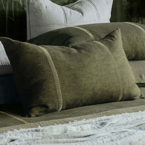 Pillowcases: Ruscello Deep Moss Pillowcase in Pair