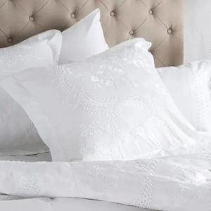 Embelli White Eurocase in Pair